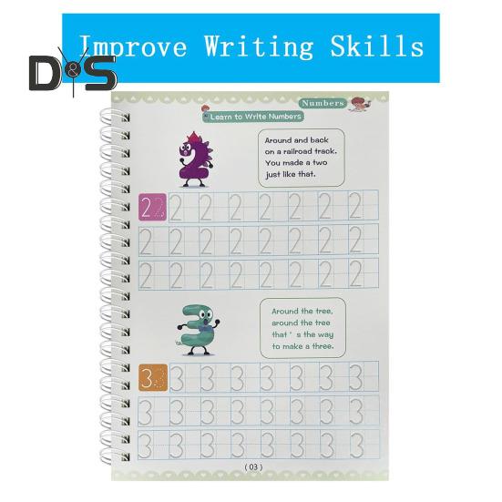 Книга для практики письма от руки для детей Волшебная тетрадь с бороздками для письма Многоразовая рабочая тетрадь для практики письма Детский сад Дошкольные принадлежности для детей