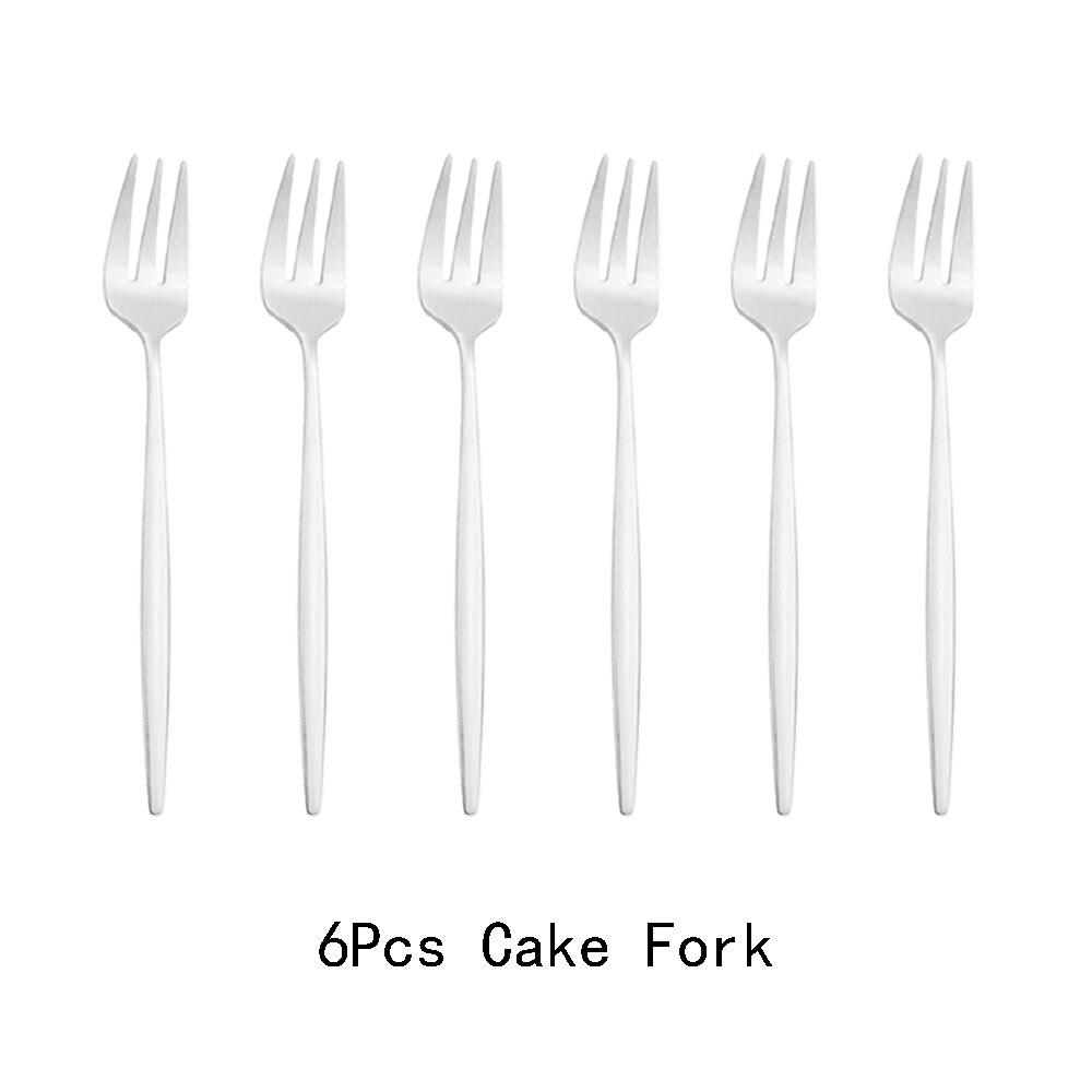 6 шт./компл., набор золотых вилок, чайный торт, вилка для закусок, столовые приборы, столовые приборы из зеркальной полированной нержавеющей стали, посуда, десертная фруктовая вилка, набор столового серебра