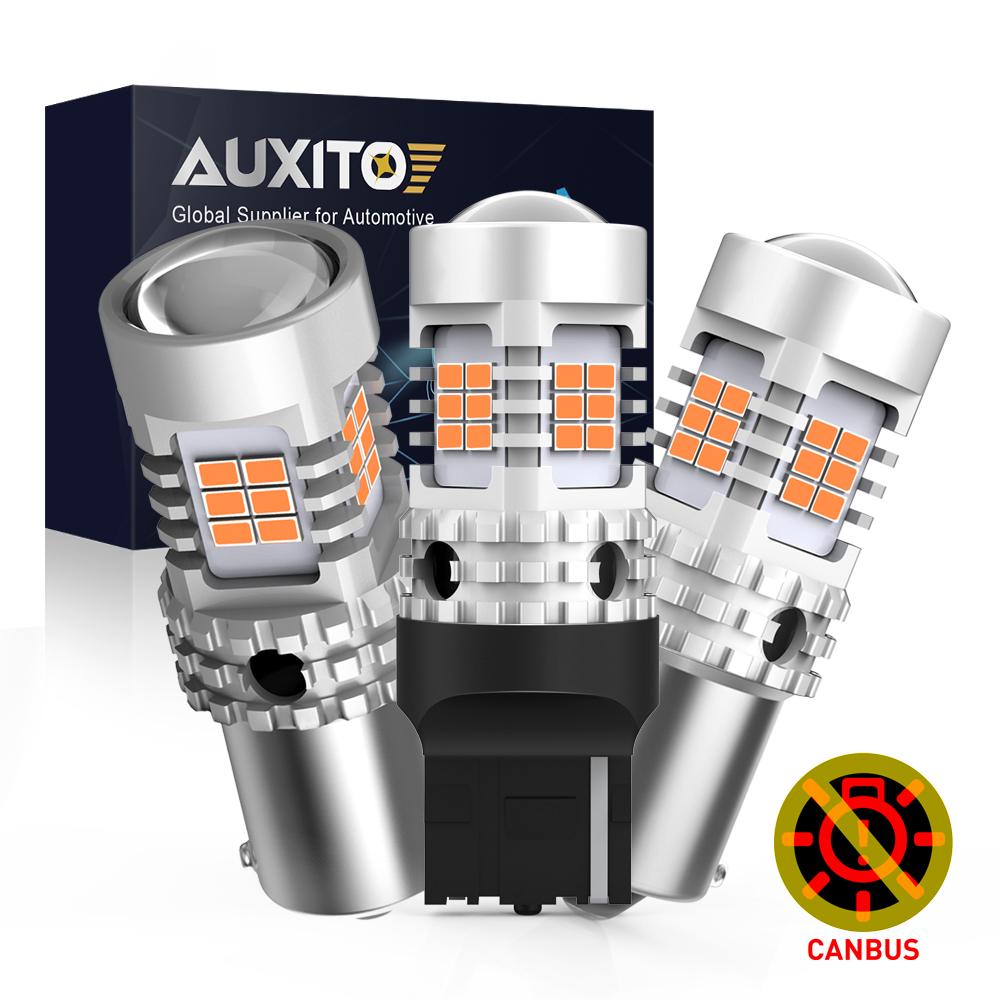 AUXITO 2 шт. WY21W Светодиодные Canbus Без Гипервспышки Янтарно-Желтые T20 W21W 7440 1156 BA15S P21W BAU15S PY21W Светодиодные Лампы Указатели Поворота