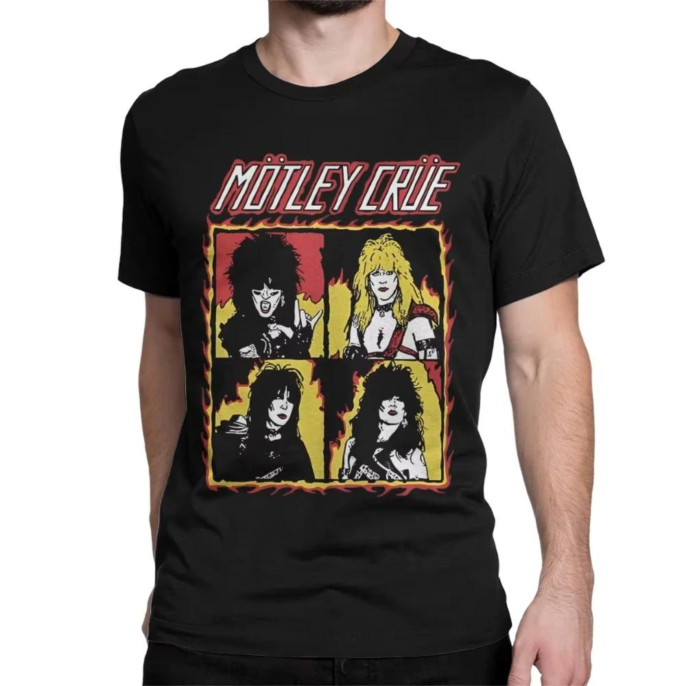 Men Women Motleys Girls Music Cotton T Shirt Crue Metal Band Cotton Clothes Leisure Short Sleeve Round Collar Tees Gift TShirts