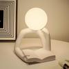 Wow House Minimalist Resin Figure Lamp - Abstract Design Night Light for Bedroom or Desktop