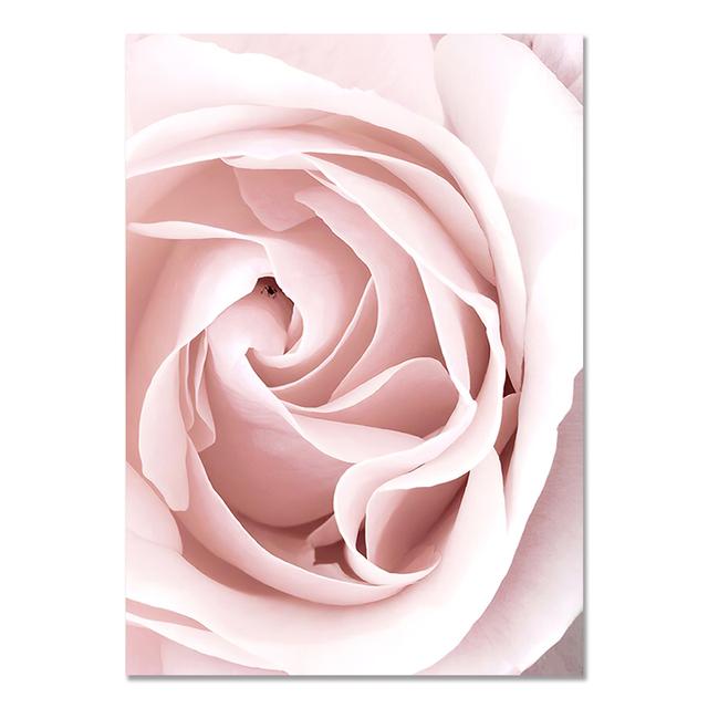 Розовый цветок цветущая роза пион природа растения скандинавские постеры и принты настенная живопись на холсте картины для домашнего дизайна спальни