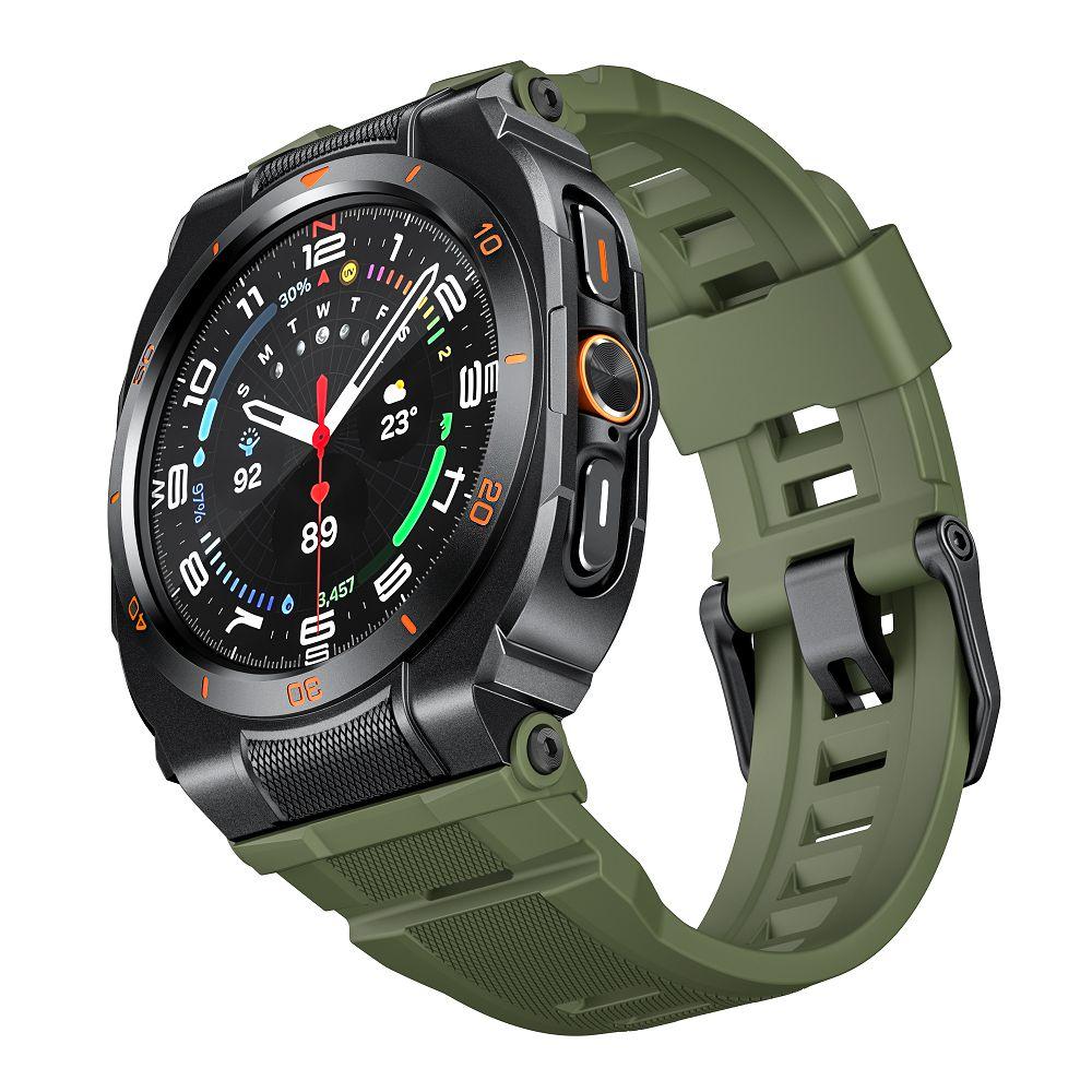 Роскошный мод-комплект для Samsung Galaxy Watch7 Ultra 47 мм, корпус-бампер из алюминиевого сплава с силиконовым ремешком для ремешка на запястье Galaxy Ultra 2025