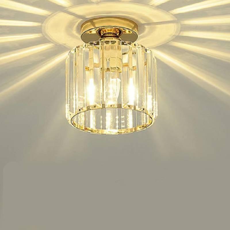 Стильный современный хрустальный потолочный светильник элегантного дизайна для прихожей, коридора в черном и золотом цвете