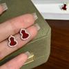 Новые серебряные серьги-гвоздики "Красная тыква Ангола" для женщин, серьги в стиле ретро с легкой роскошью, универсальные серьги.