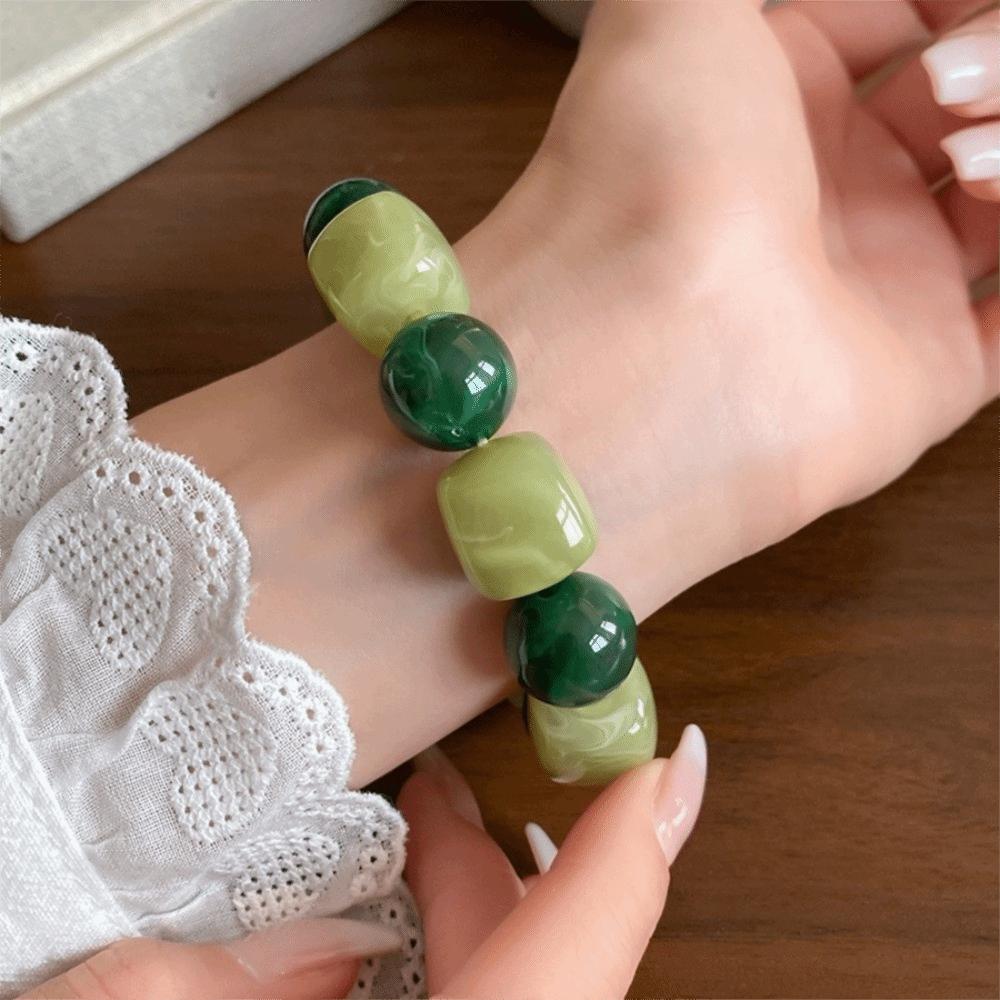 Round Beaded Bracelet Square Acrylic Hand Jewelry Cute Women Bracelet Gifts