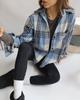 European and American woolen plaid shirt women's retro outer wear versatile top autumn and winter thickened polished jacket shirt