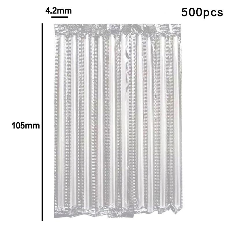 500Pcs Diy Plastic Straw Disposable Short Transparent Pointed Head Thin Drinking Straw Commodity Kitchen Accessories