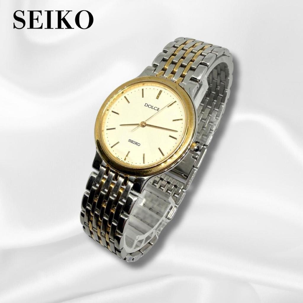Хорошее рабочее состояние SEIKO DOLCE Мужские кварцевые часы Seiko Dolce Комбинированный цвет