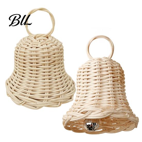 Sensory Perception Toys for Babies Christmas Bells, Rattan Wicker Bell Decoration, Handmade Pendant, Hand Weaving Craft Decorations Hanging