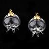 2Pcs Mini Jellyfish Empty Glass Wishing Bottle Vial Pendant Charms