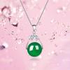 Ожерелье из стерлингового серебра 925 пробы для женщин, подвеска из счастливых бусин, розовое, зеленое ожерелье из халцедона, серебряные аксессуары