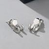 Silver Plated Hip Hop Korean Hoop Earring Geometric Stud Earring Men Earring Ear Jewelry