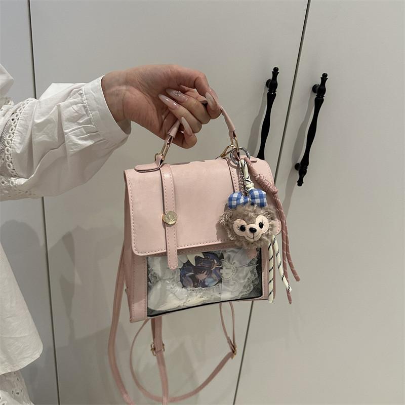 Pu Double Shoulder Bag For Women With Large Capacity And Clear Handheld Design For Daily Use