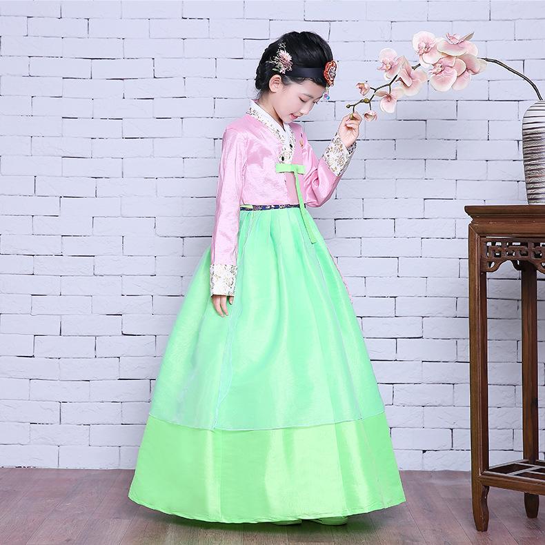 Детский костюм ханбок с вышивкой, корейский костюм, студенческое платье ханбок для выступления на фестивале, платье для выступлений