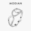 Silver Geometric Design Ring 925 Sterling Silver Line Clear CZ Rings For Women Wedding Statement Jewelry