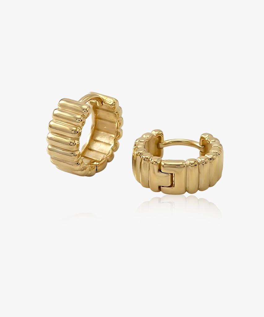 Helene Jewelry Серьги-гвоздики из стерлингового серебра 925 пробы с узором в полоску-колонку