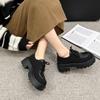 Женские классические туфли-оксфорды на толстой подошве 2024 года, осенние повседневные туфли на шнуровке, новые туфли на плоской подошве, женские туфли на толстой подошве