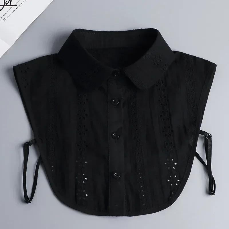 Hollow Lace Chiffon Doll Cotton Fake Collar Blouse Sweater Detachable Shirt Collar False Collar Lapel Women Top Collars Decor