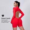 European & American Peach Lift One-Piece Yoga Bodysuit: Cross-Back, Hollow Design, Outerwear, Sports Shorts Style.