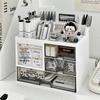Acrylic Desktop Organizer: Drawer-Type Student Punch Clock & Pen Holder