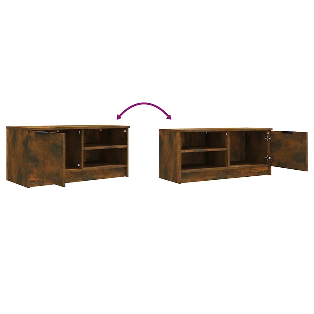 TV Cabinets 2 pcs Smoked Oak 80 x 35 x 36.5 cm Particleboard