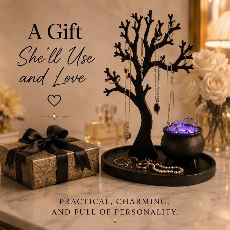 LED Tree Jewelry Display Stand 3D Printed Organizer Decor Home