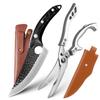 Кованый нож ручной работы, кухонный нож из нержавеющей стали, мясник, обвалочный нож для мяса, уличный охотничий походный нож, ножницы