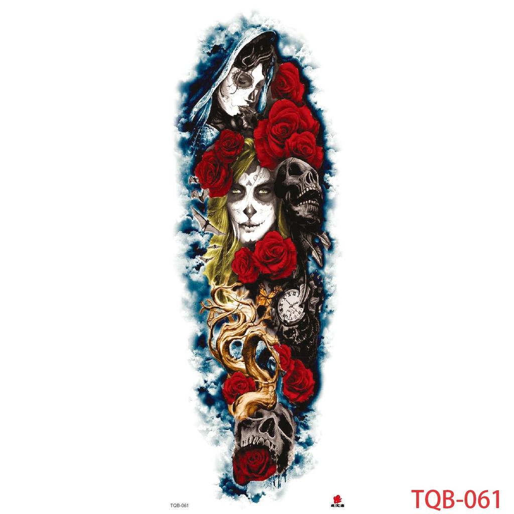 1 PC 480*170MM Large Temporary Tattoos Sleeve for Men Women Full Arm Selleve Tattoos Temporary Realistic Fake Wolf Tiger Lion Tattoo