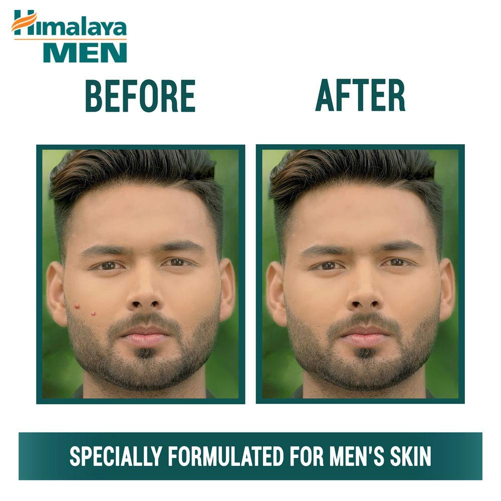 Himalaya Men Pimple Clear Neem Face Wash 50ml Soap Free Acne Control Cleanser for Men’s Skin