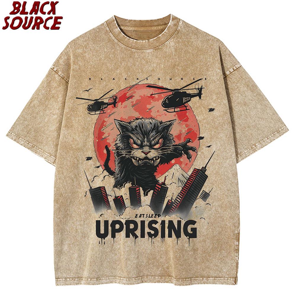 T Funny Cute Art TShirts Japanese Cat Graphic for Cat Lover Catzilla TShirts Graphic Womens Clothing Fashion
