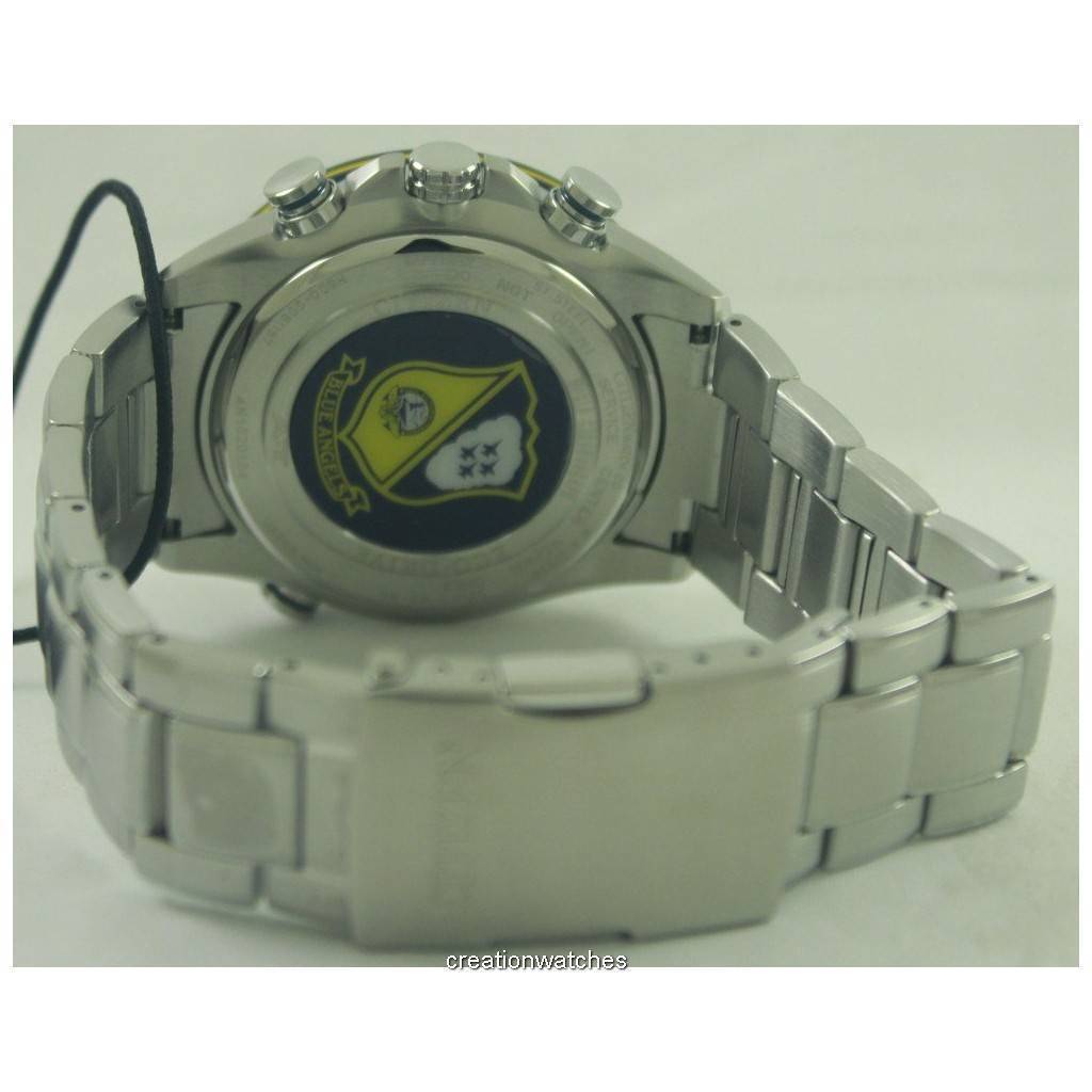 Citizen Мужские часы Eco Blue Angels с радиоуправляемым мировым хронографом AT8020-54L