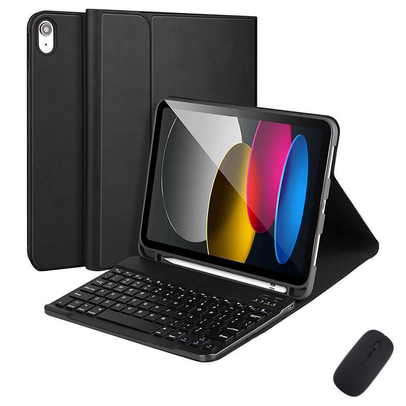 Совместимо с iPad 11 A16: Кожаный чехол для iPad 10-го поколения 10,9" со съемной Bluetooth-клавиатурой и магнитным держателем для Apple Pencil.