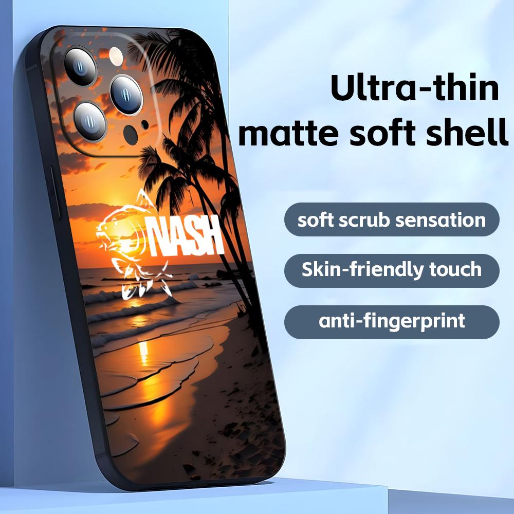 Fashion N-nasH Fishing Brand Phone Case For iPhone17 16 16e 15 14 13 12 11 Plus Mini Pro Max Soft black Shockproof Cover