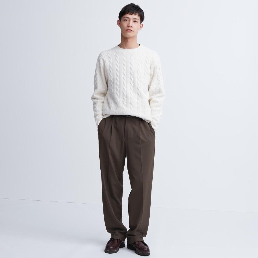 Uniqlo Японские широкие брюки Tuck, стандартная длина 70-76 см 