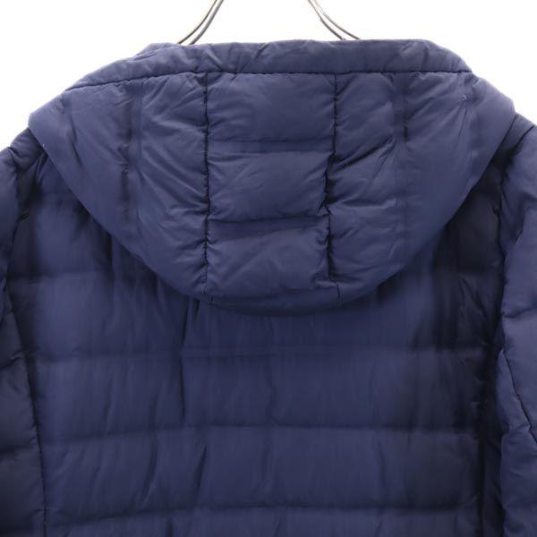 Uniqlo Бесшовная пуховая куртка XL темно-синяя система капюшона Женская Б/У