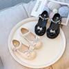 Girls Leather Shoes for Party Wedding Children Princess Shoes with Bow-knot Elegant Kids Pearls Rhinestone Mary Janes Shoes