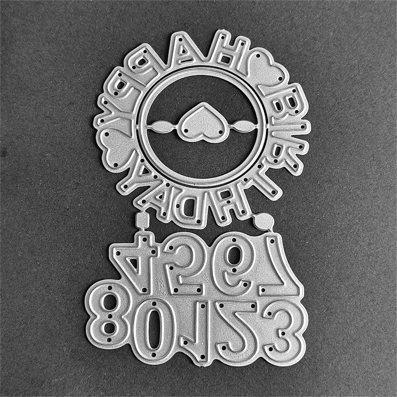 Номер и письмо на день рождения, художественный узор, металлические стальные трафареты, трафареты для скрапбукинга, ремесленные штампы, 3D DIY, изготовление фестивальных карт