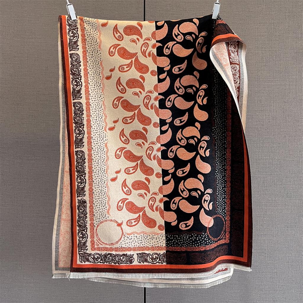 Luxury 80*200cm Warm Scarf For Women Tassel Shawl Imitation Cashmere Pashmina Warps Autumn/Winter Coldproof Windproof Blanket