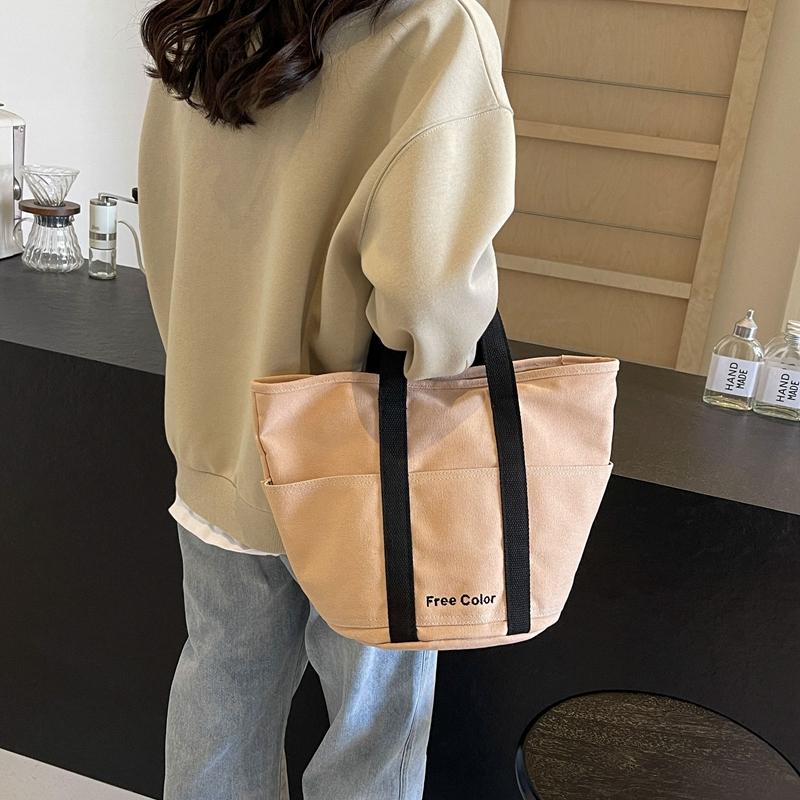 Холщовая сумка, портативная сумка через плечо большой емкости, женская большая сумка