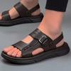 Sandals for Men  New Latex Pad Thick Sole Beach Summer Outwear Dad Anti Slip and Wear Resistant Dual Purpose Sandals Shoes