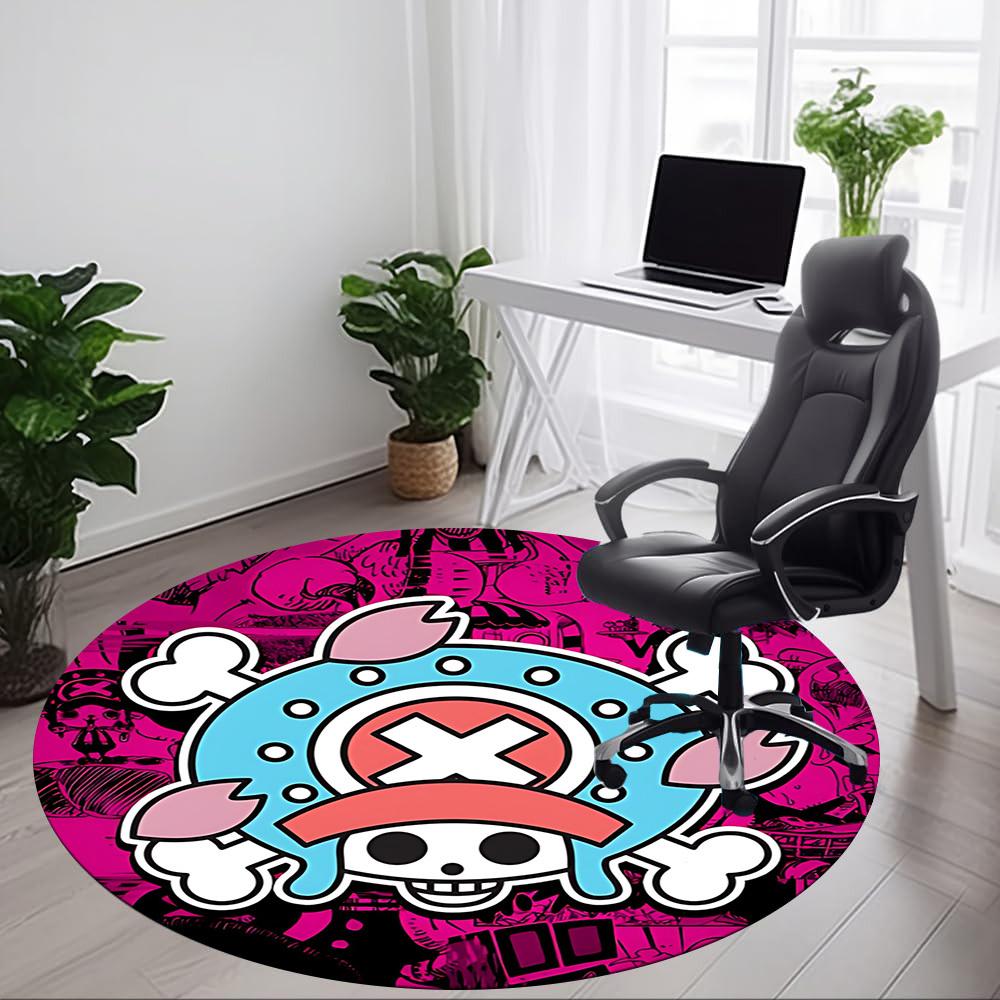 1 шт. Флаг пиратов One Piece Череп Круглый коврик для офиса, Под офисные стулья Спальня Гостиная Домашний декор a1022132