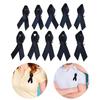 10Pcs Jewelry Black Ribbons Fabric Awareness Ribbons Brooch Lapel Ribbons With Safety Pins Clothes Accessories