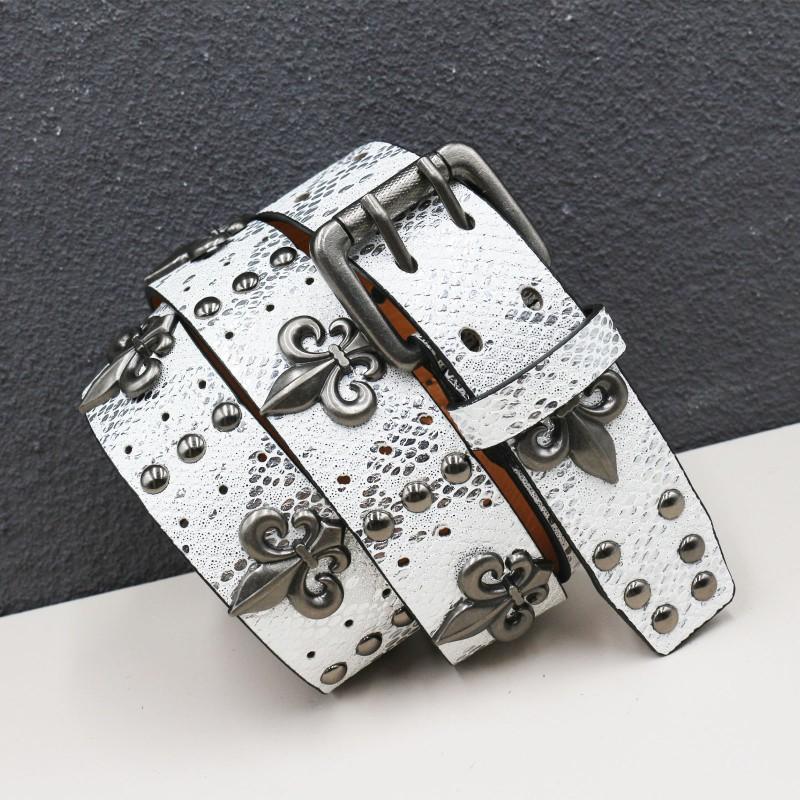 Punk Belt Men Women Rivet Decor PU Leather Waistband Casual Versatile