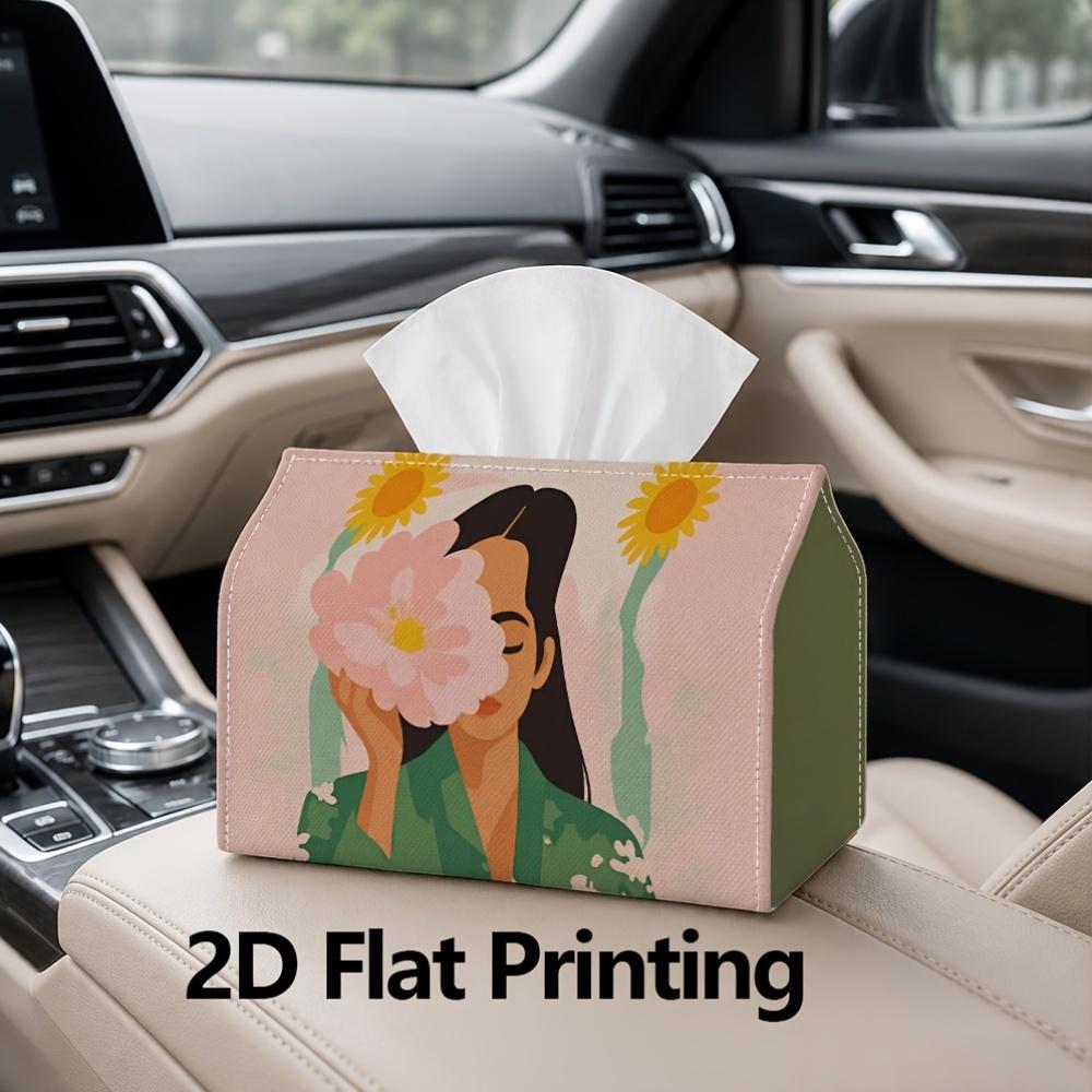 1pc, 2D Flat Printing, Tissue Box Floral Pattern Paper Towel Holder Pattern Printed Tissue Box, Suitable for Vacation Home Decoration, Kitchen, Living