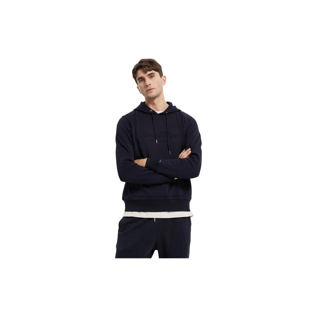 Tommy Hilfiger Однотонная толстовка с тиснением и буквой Мужские толстовки Темно-синий MW0MW28734-DW5