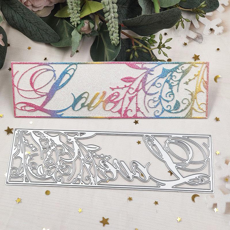 Декоративная полоса с рисунком листьев любви, металлическая сталь, трафареты, трафареты для скрапбукинга, ремесленные штампы, 3D DIY, изготовление фестивальных карт