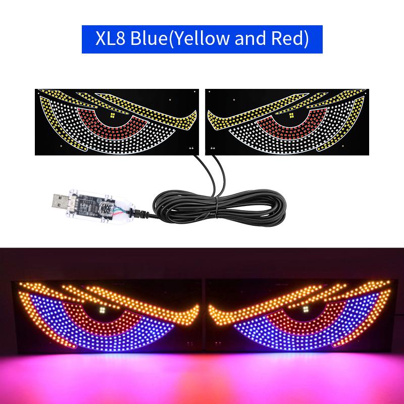 USB 12V/24V Multi-Mode Car Truck Lights Devil's Eye Light RGB Dynamic Decorative Light Windshield Led Display Decor Pixel Panel