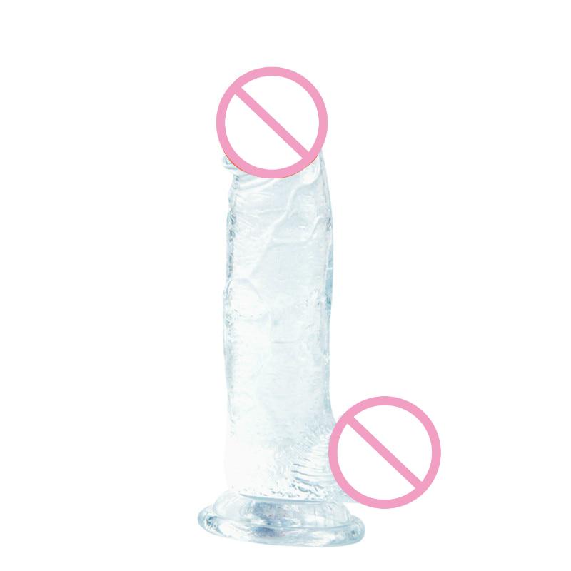 Реалистичный мягкий желейный фаллоимитатор, имитация пениса, кристаллический член, женский мастурбатор, секс-игрушка для взрослых для женщин