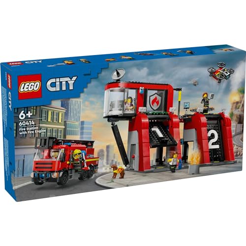 Пожарная станция и пожарная машина LEGO City 60414 Игрушка для мальчиков и девочек